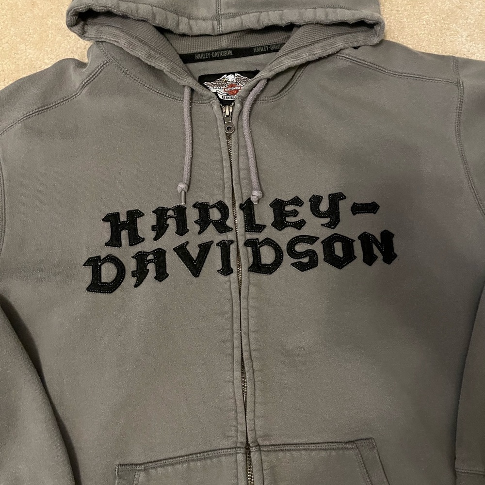 Harley Davidson Hoodie Zippered Hooded Sweatshirt Jacket XL EUC